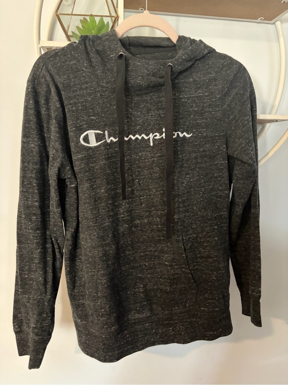 Champion Women’s Small S Charcoal Gray Thin Pullover Hooded Sweatshirt